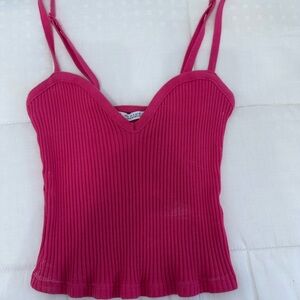Women's Pink Ribbed Top